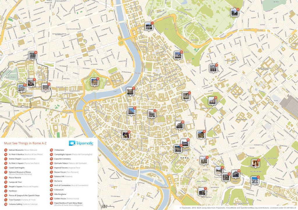 Roma attractions map